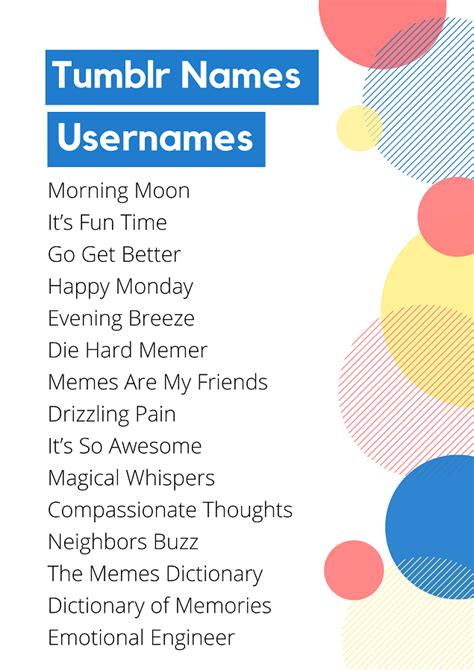 tumblr usernames aesthetic